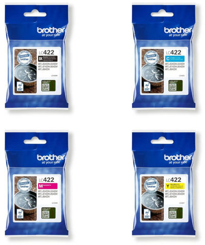 סט 4 ראשי דיו ברדר מקורי LC422