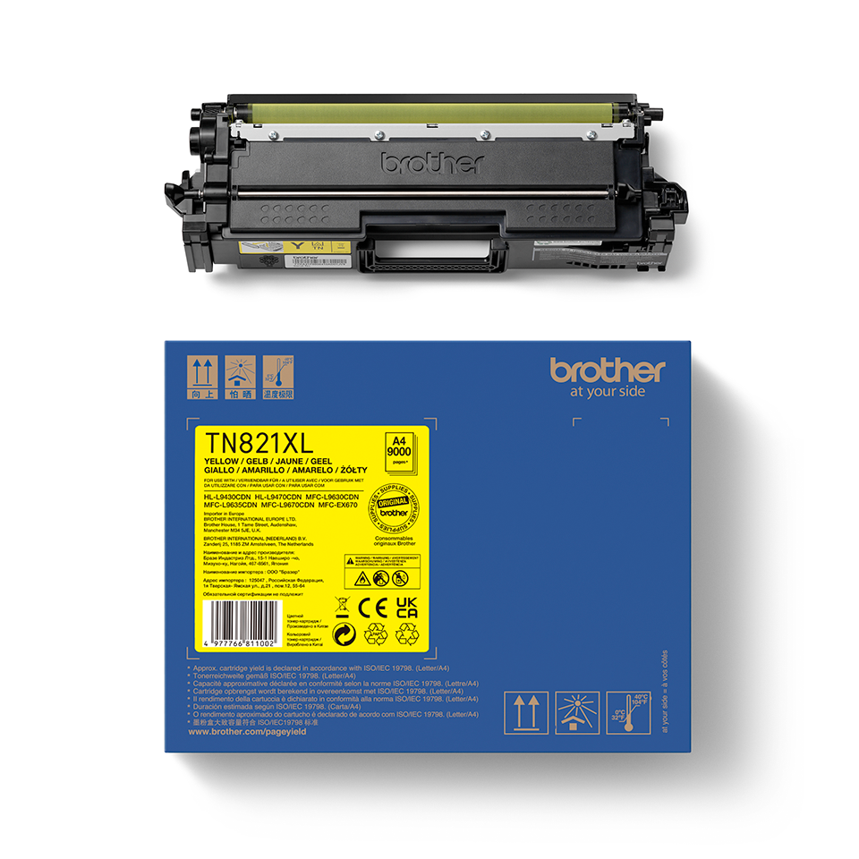 טונר צהוב מקורי BROTHER TN821XLY