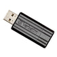 זכרון USB נייד  Verbatim 64GB PinStripe USB Drive Black